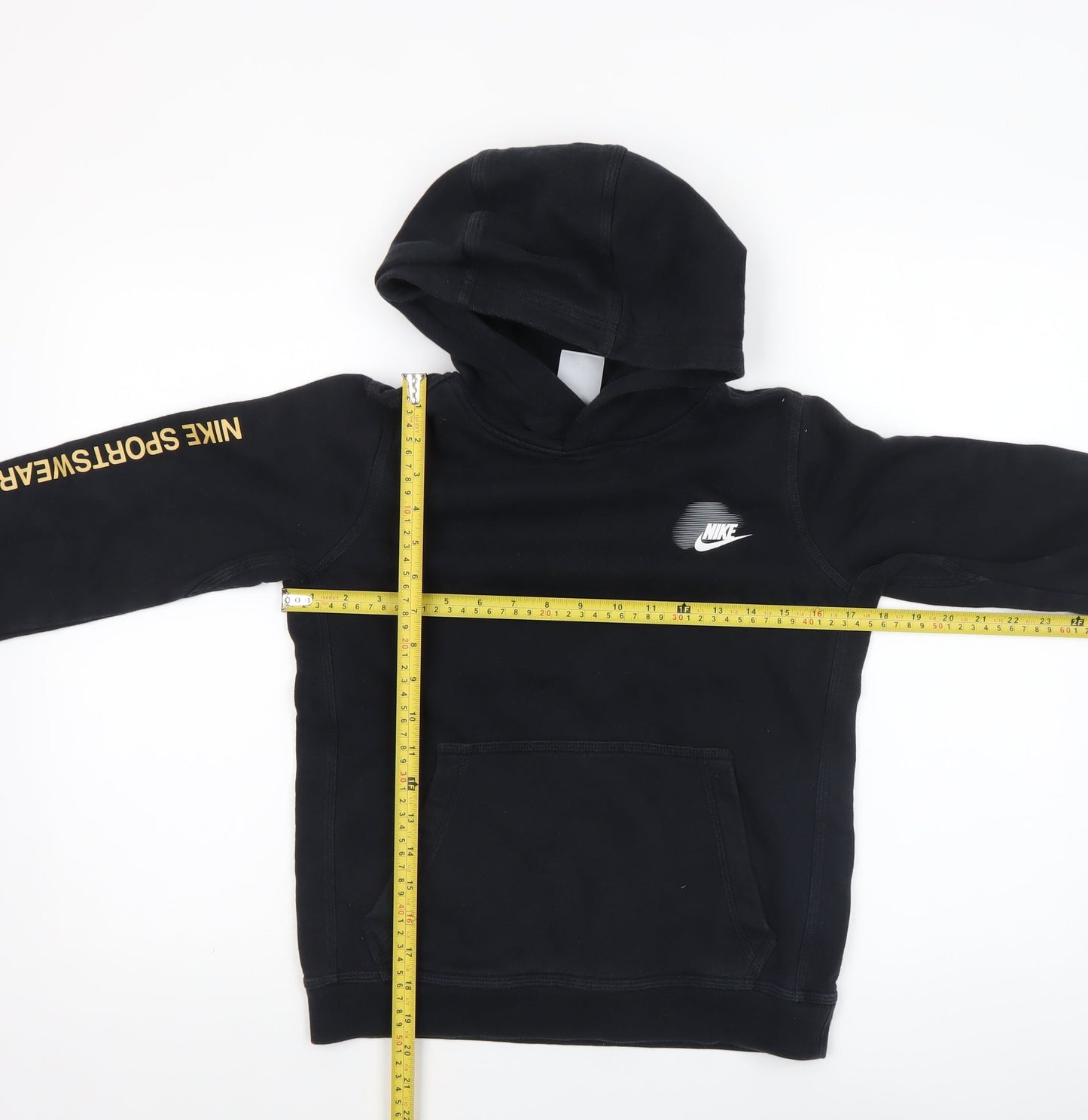 Nike Boys Black Pullover Hoodie M (10-11 Years) Fleece Logo Sportswear
