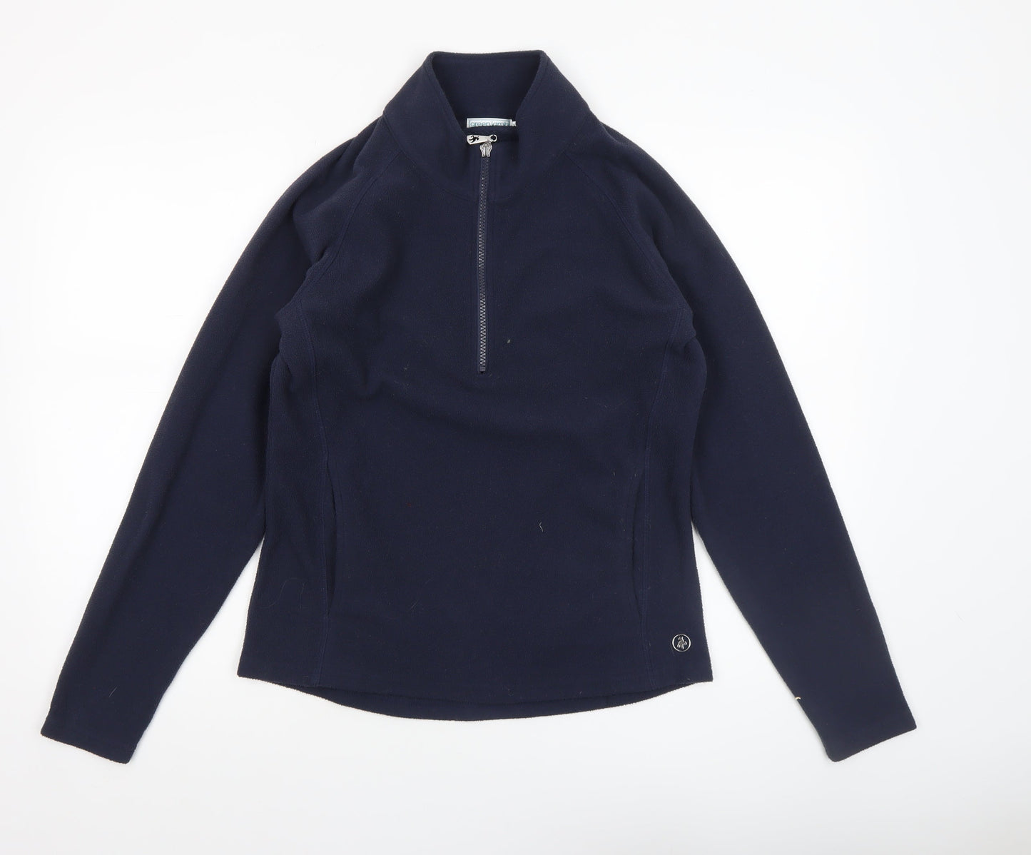 Green Lamb Women's Navy 1/2 Zip Fleece Pullover Sweatshirt UK 12