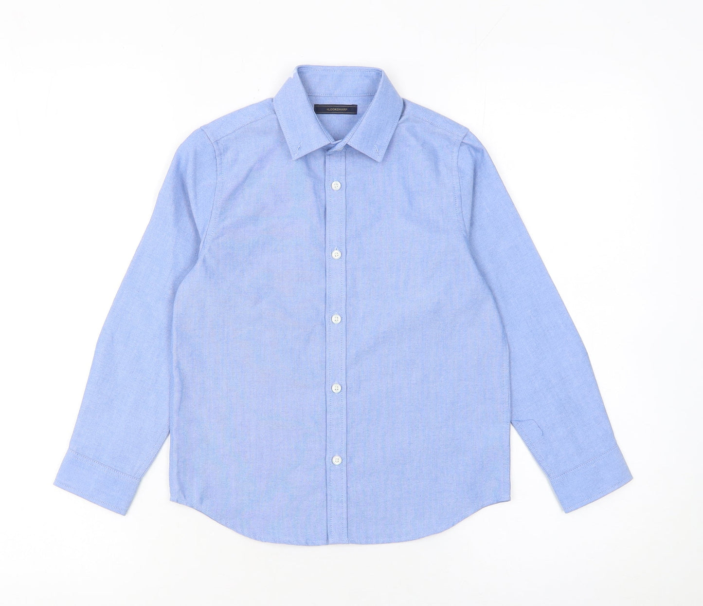 Next Boys Blue Long Sleeve Dress Shirt 7 Years Button-Up Formal Top