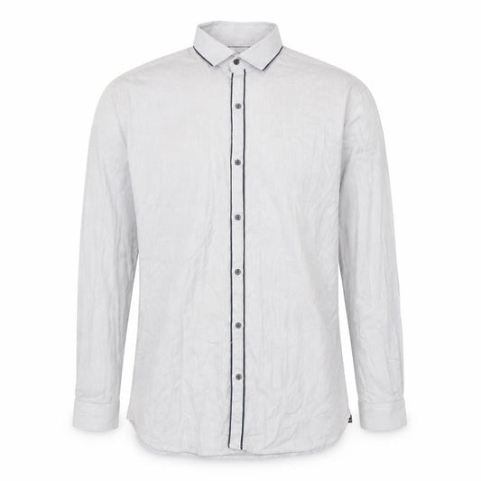 Split Star Men’s White Striped Cotton Long Sleeve Button-Up Shirt Size L