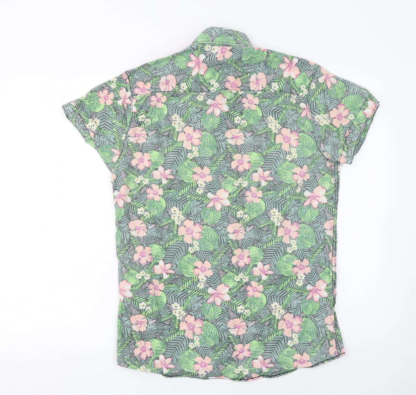 Jack & Jones Originals Men's Multicoloured Floral Short Sleeve Cotton Shirt Size S