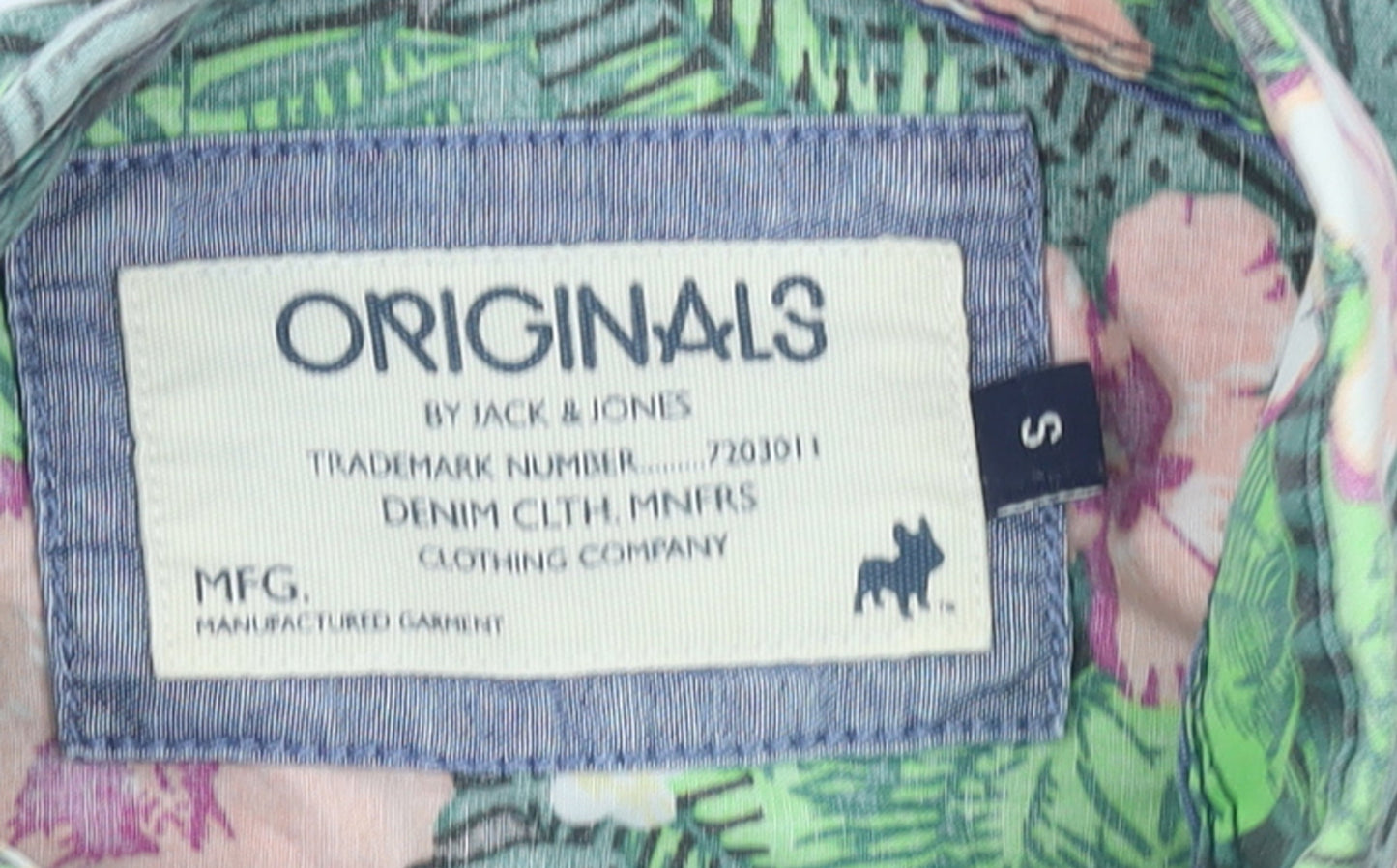Jack & Jones Originals Men's Multicoloured Floral Short Sleeve Cotton Shirt Size S
