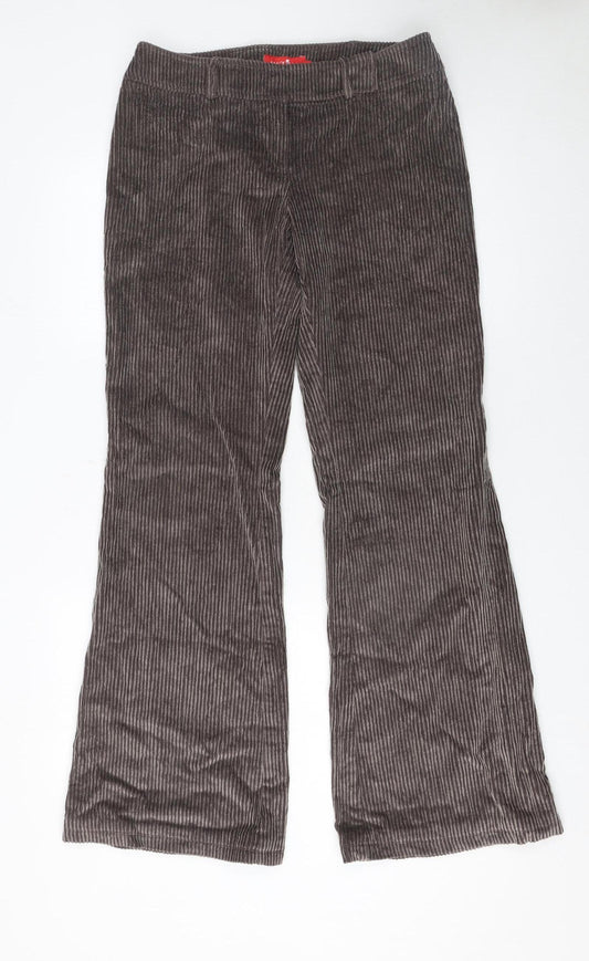 Madlan Jeans Women's Brown Corduroy Flared Trousers Size L