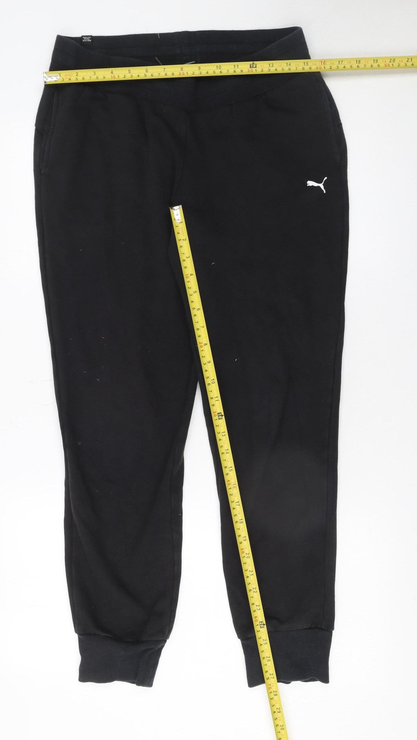 Puma Womens Black M Joggers Sweatpants Cotton Blend Casual