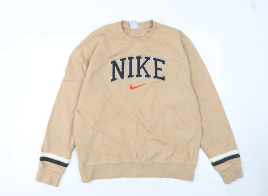 Nike Women’s Beige Cotton Pullover Sweatshirt M