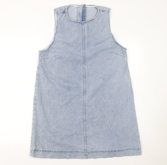 Forever 21 Women Blue Denim Shift Dress Size 10 Sleeveless