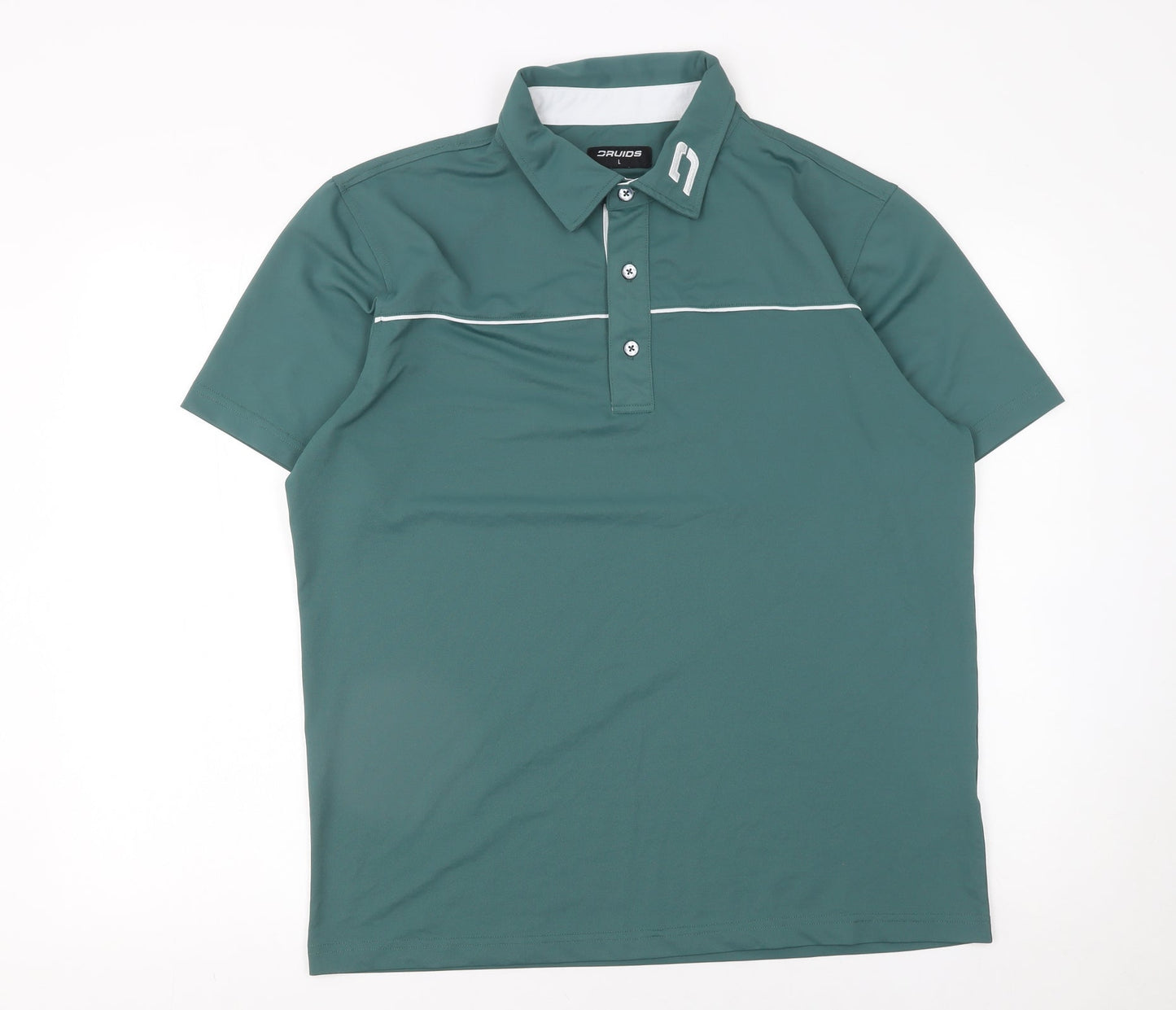 Druids Men’s Green Polo Shirt L Golf Sports Moisture Wicking