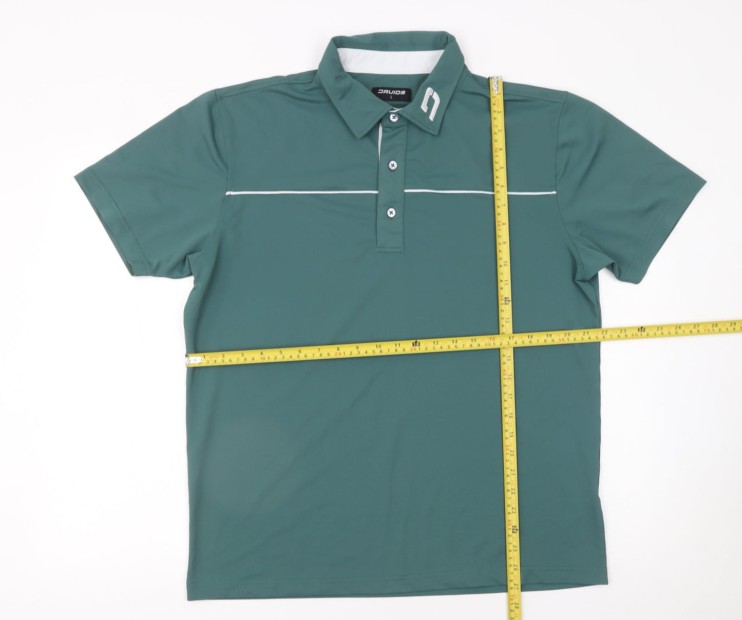Druids Men’s Green Polo Shirt L Golf Sports Moisture Wicking