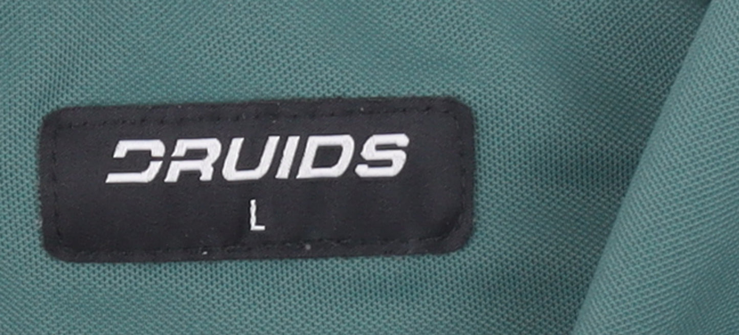 Druids Men’s Green Polo Shirt L Golf Sports Moisture Wicking