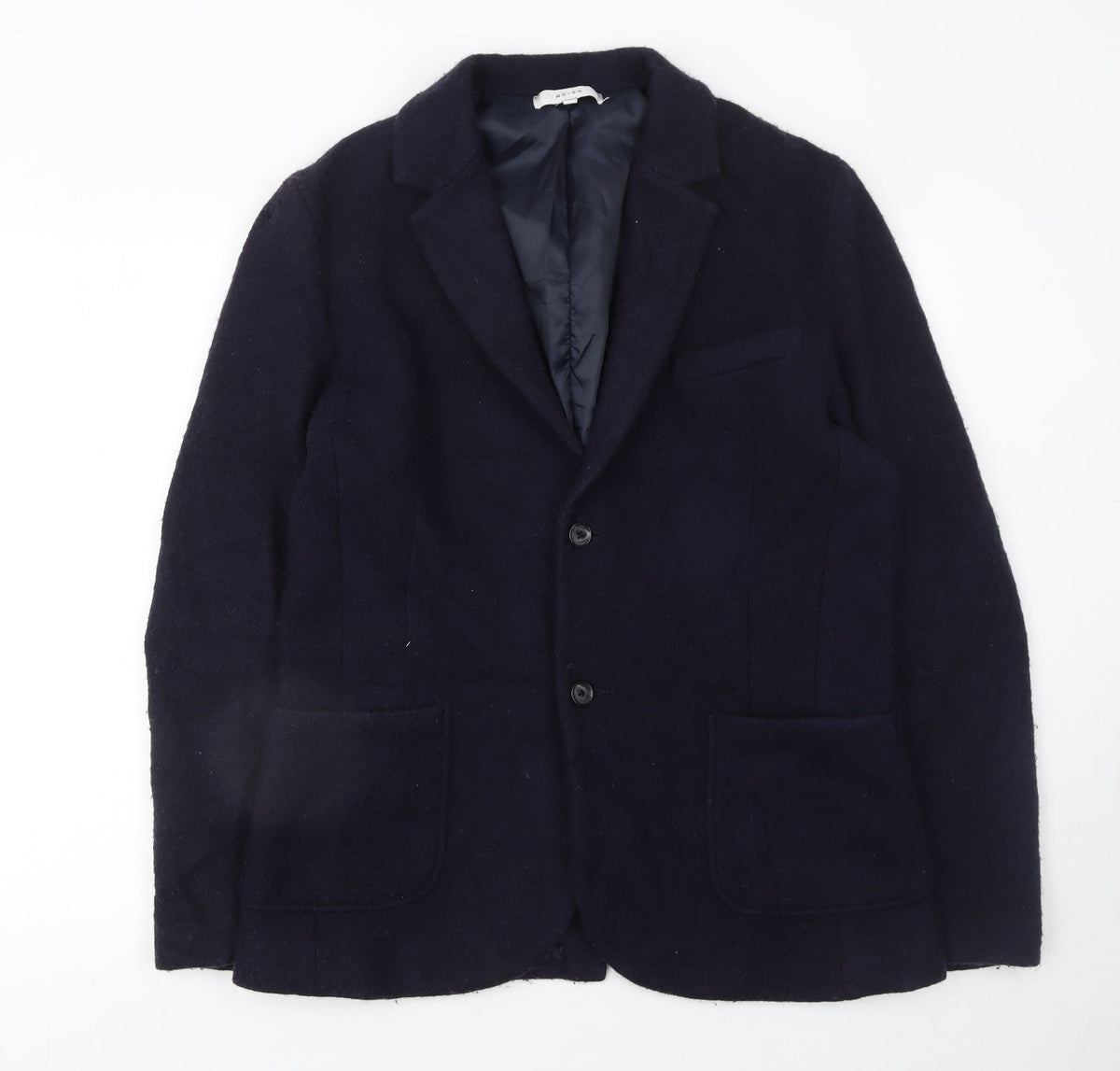 Reiss Women Navy Wool Blazer Jacket Lined L Size Classic Fit