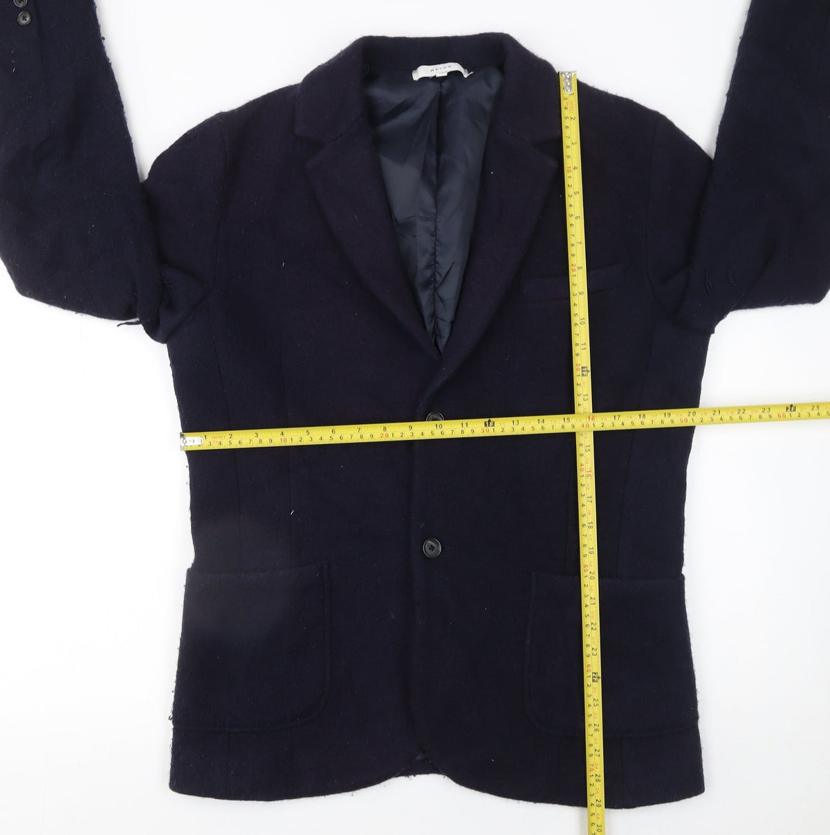 Reiss Women Navy Wool Blazer Jacket Lined L Size Classic Fit