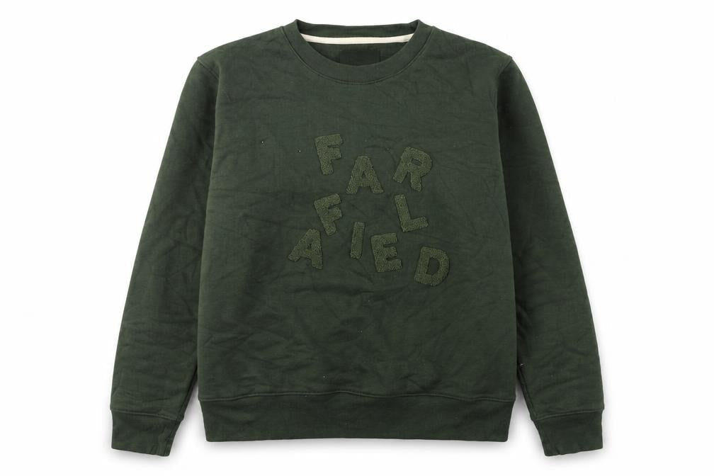 Far Afield Women Dark Green Pullover Sweatshirt Size M Organic Cotton Blend