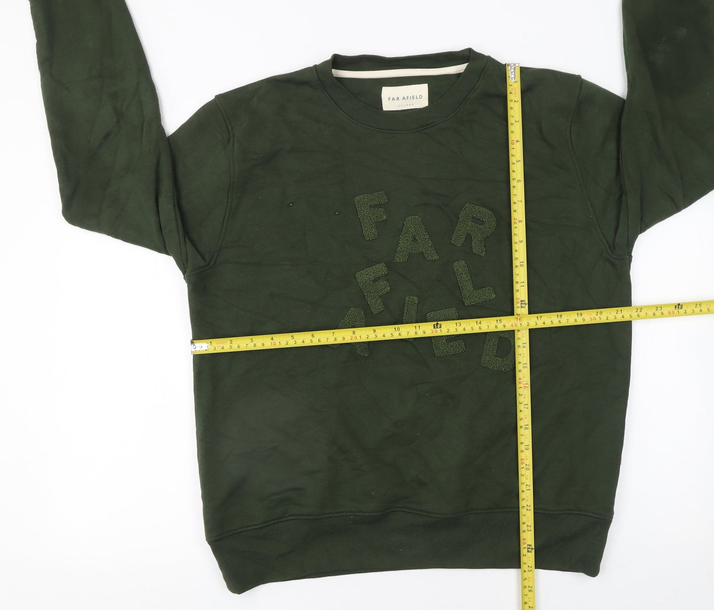 Far Afield Women Dark Green Pullover Sweatshirt Size M Organic Cotton Blend