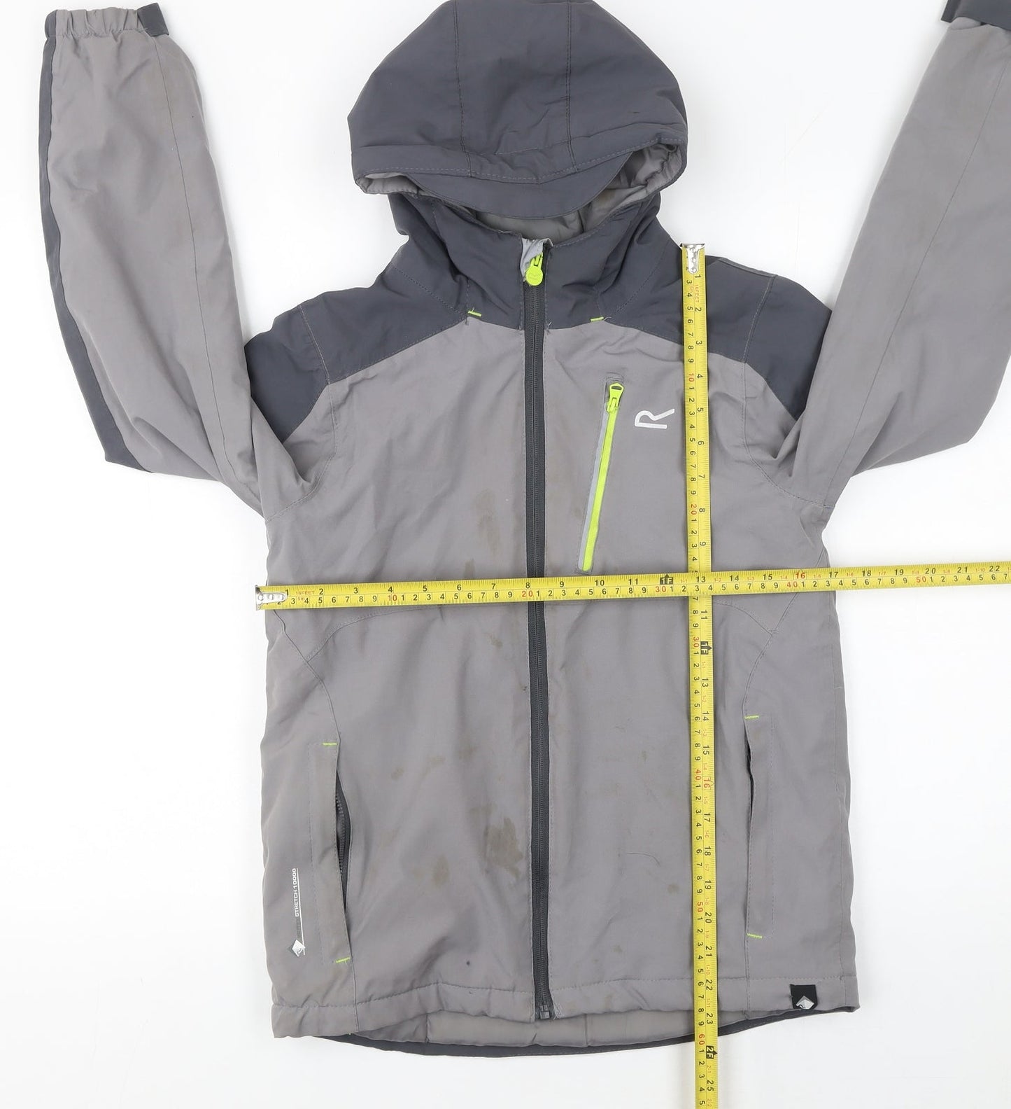 Regatta Boys Grey Waterproof Hooded Rain Coat Jacket 11-12 Years