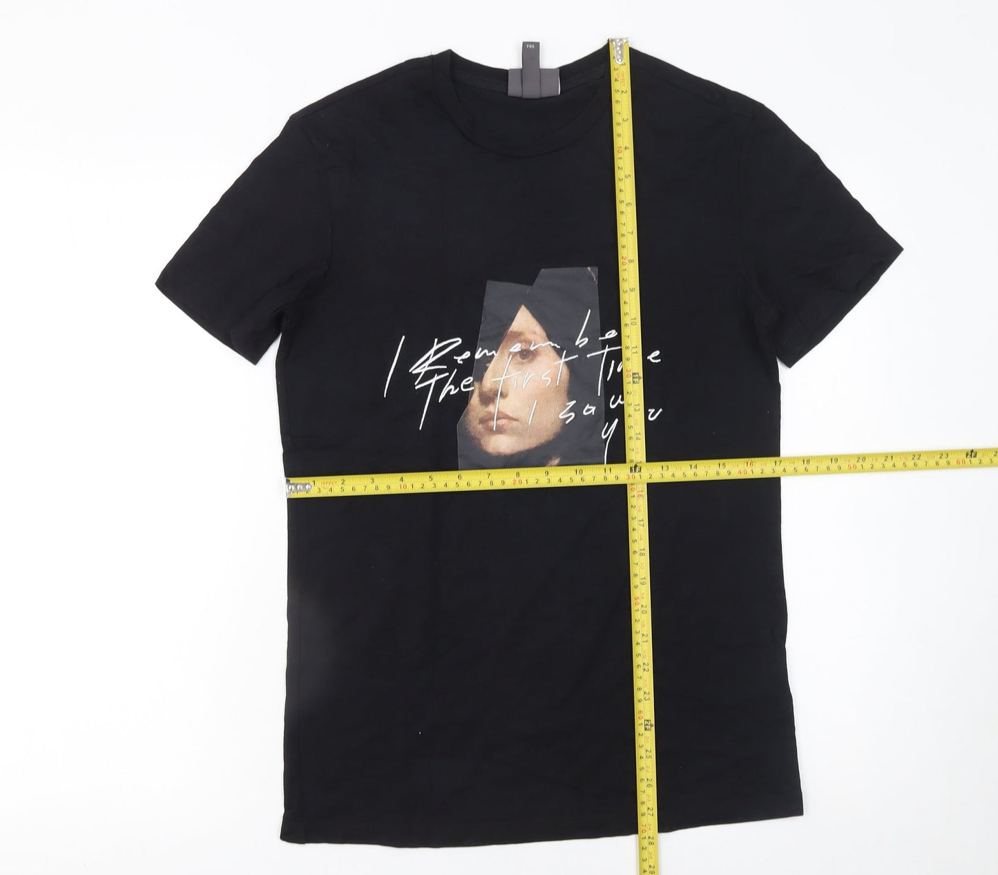 H&M Women’s Black Art Print Cotton T-Shirt Size XS