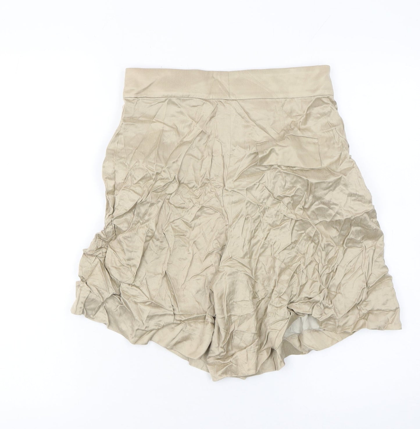 Massimo Dutti Womens Beige Viscose Culotte Shorts Size 8