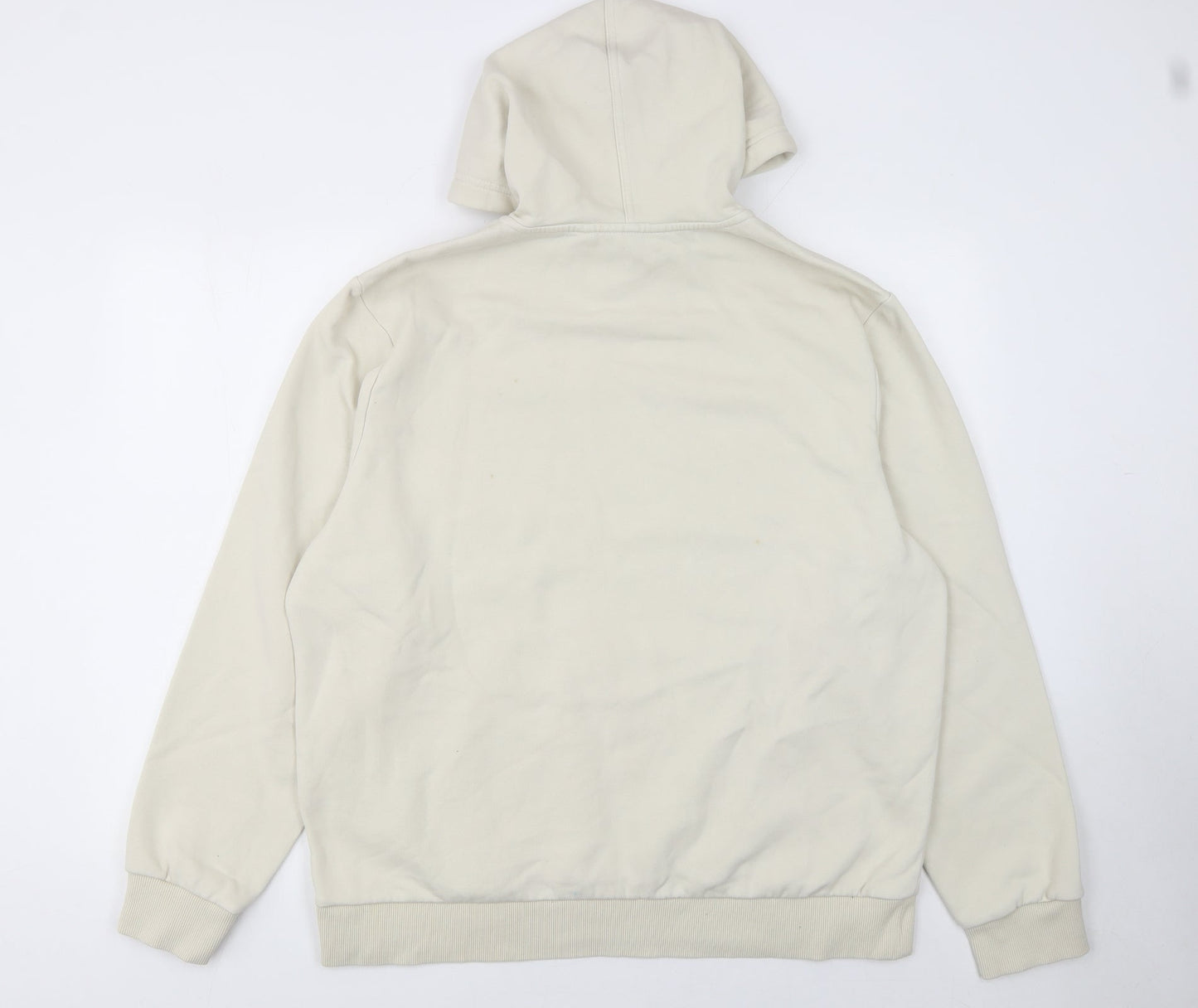 Calvin Klein Men's Beige Pullover Hoodie L Logo Fleece Sweatshirt