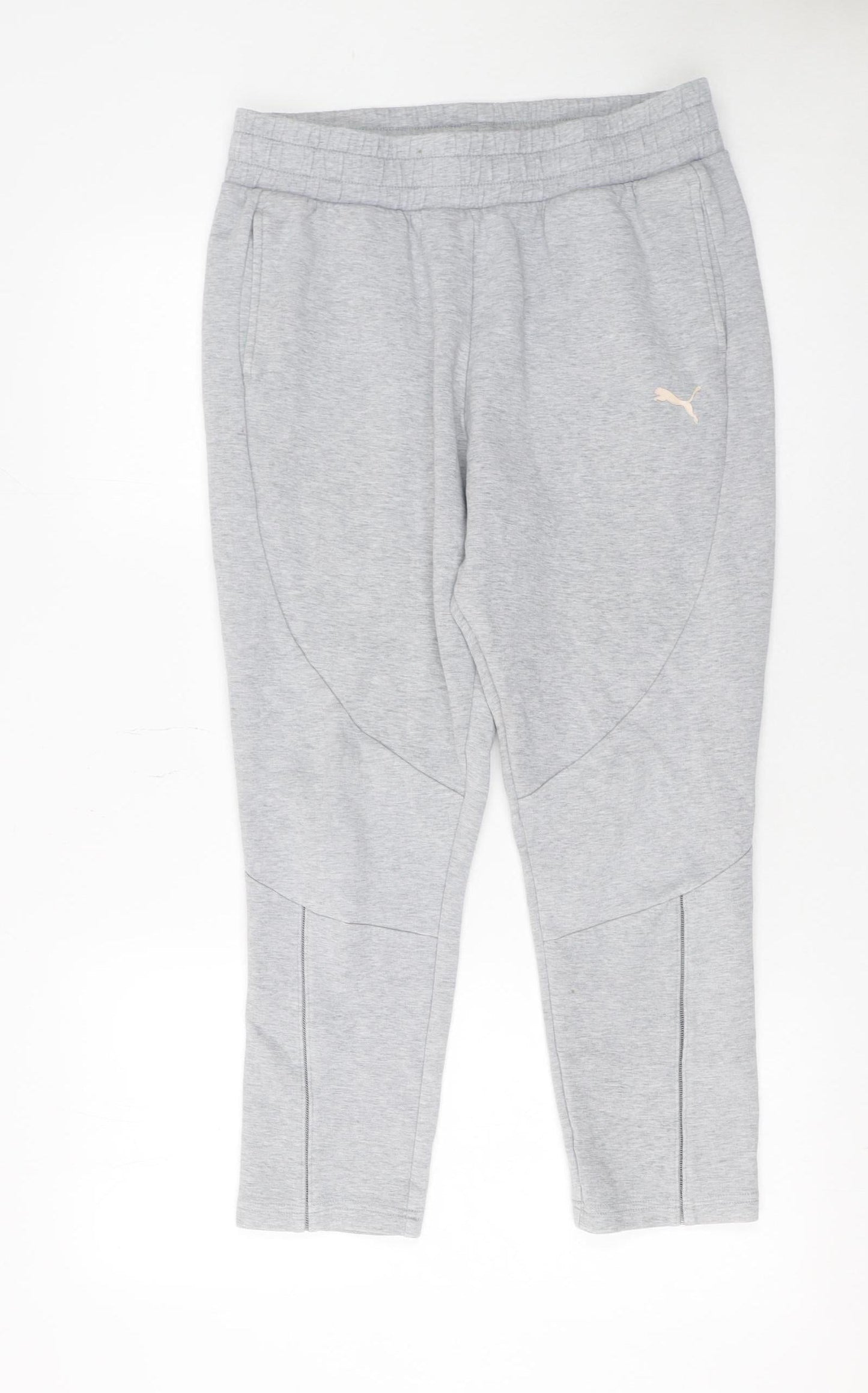Puma Womens Grey Jogger Trousers Size M Elastic Waist Comfort Fit