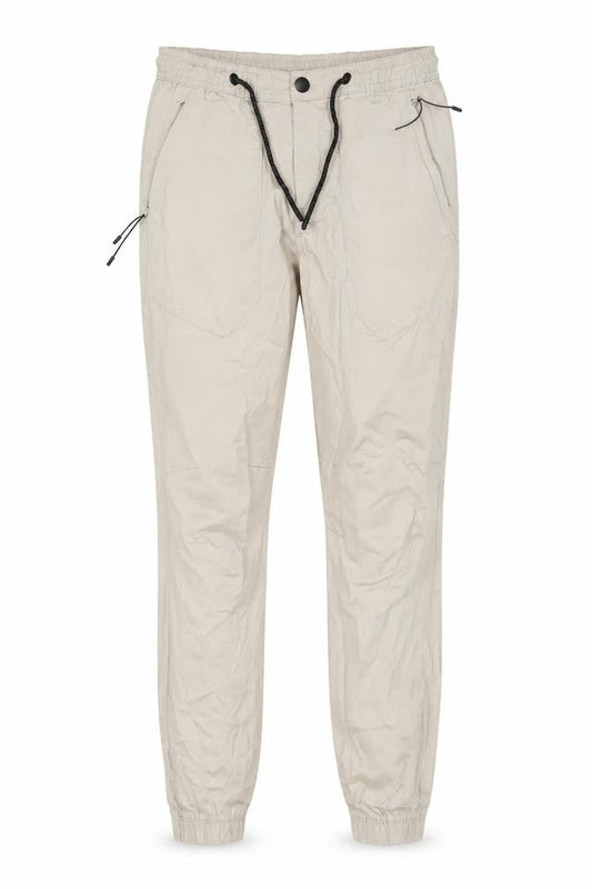 Front view of Denim Jogger Relaxed Men's Beige Jogger Trousers, size S, Breathable Cotton Blend