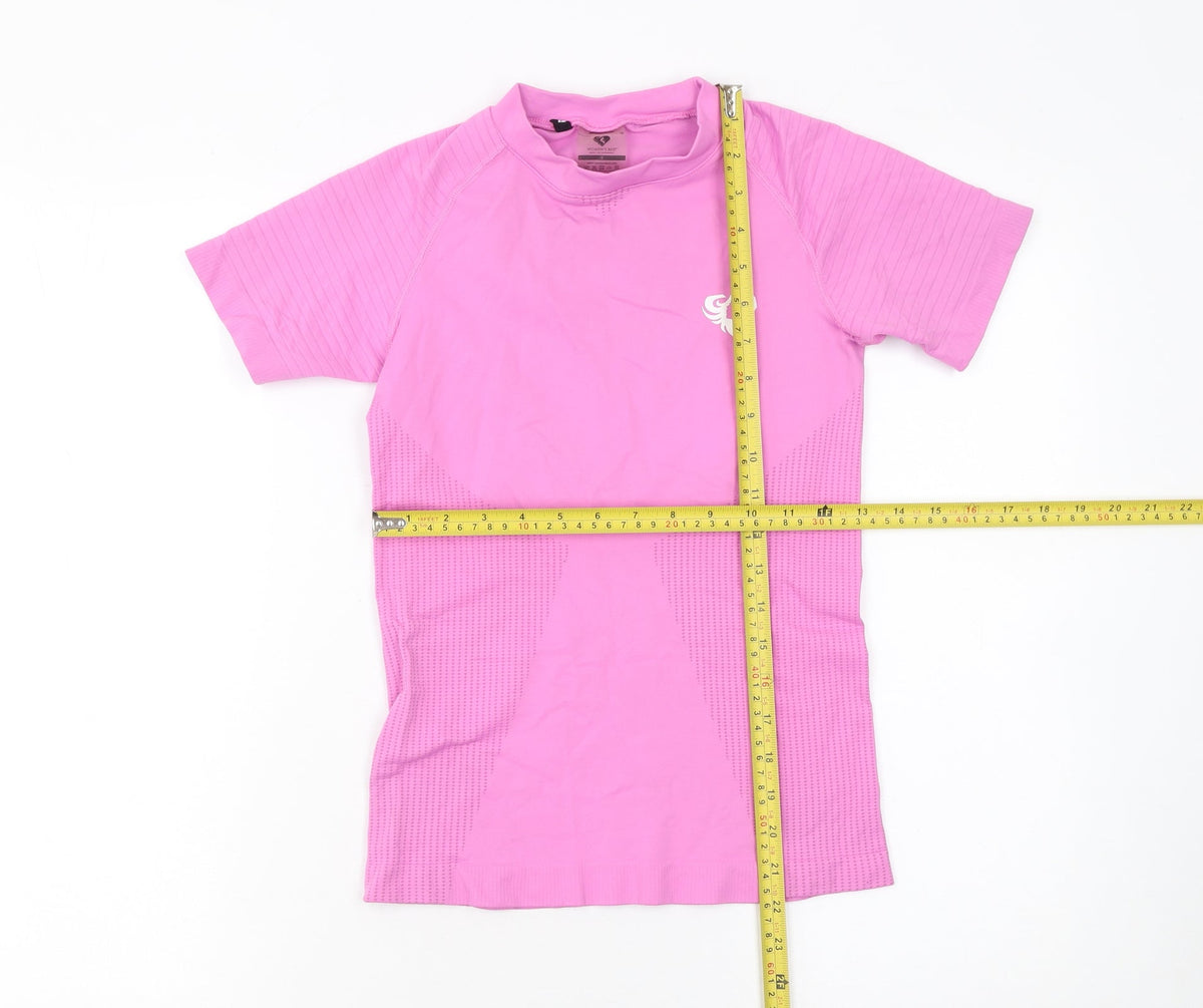 Women's Best Pink Short Sleeve Slim Fit Activewear T-Shirt Size S