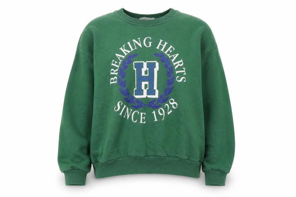 Stradivarius Women's Green Crew Neck Pullover Sweatshirt Size S
