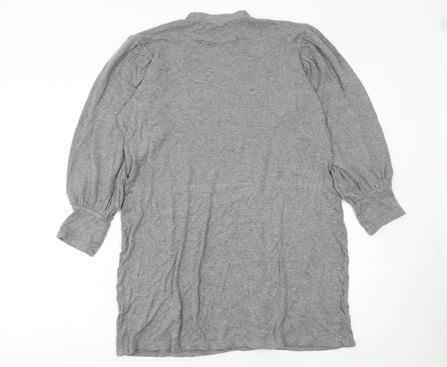 Warehouse Women’s Grey Long Sleeve Mock Neck Shift Dress Size 12