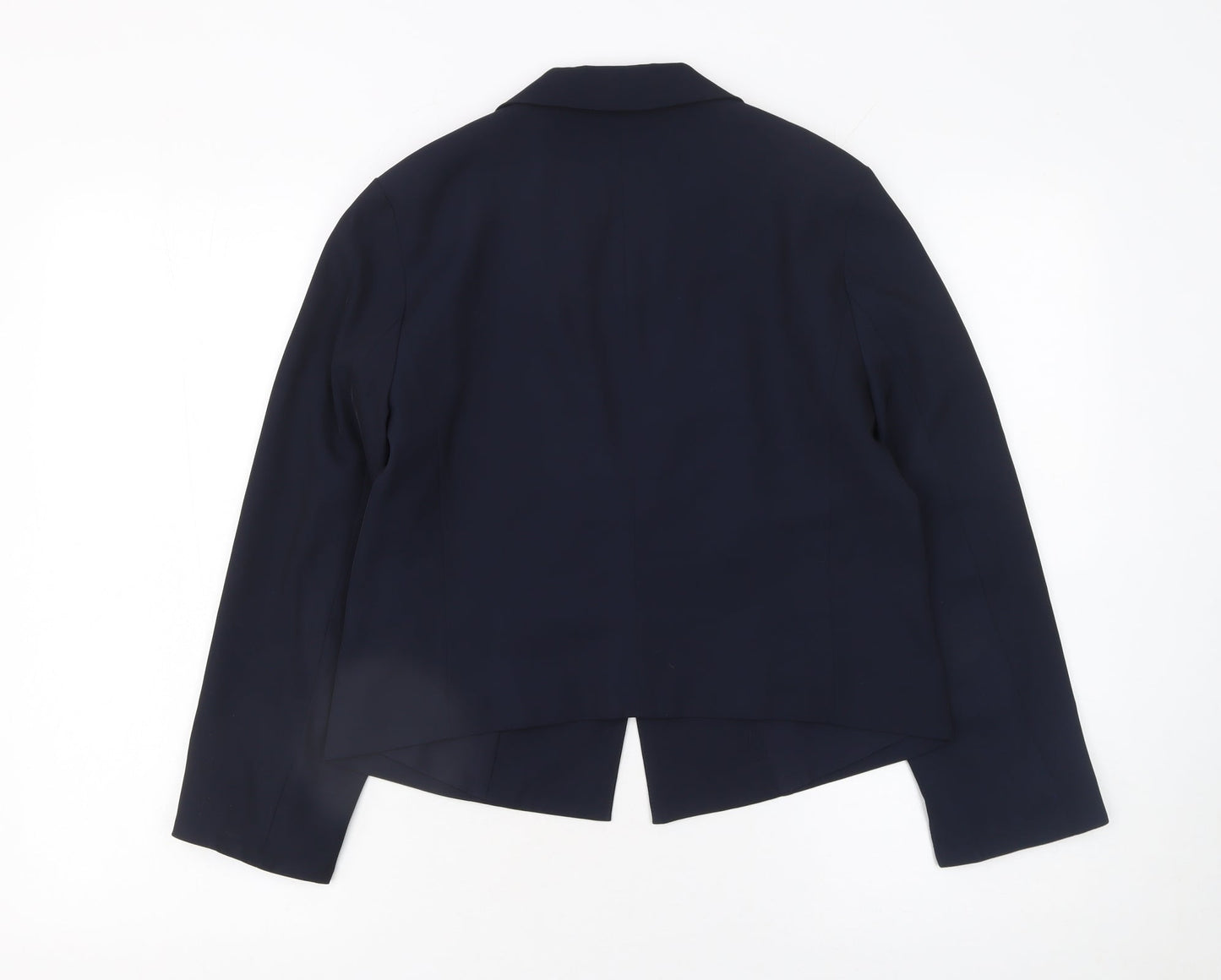 Warehouse Women Navy Blue Blazer Jacket UK 10 Polyester Blend