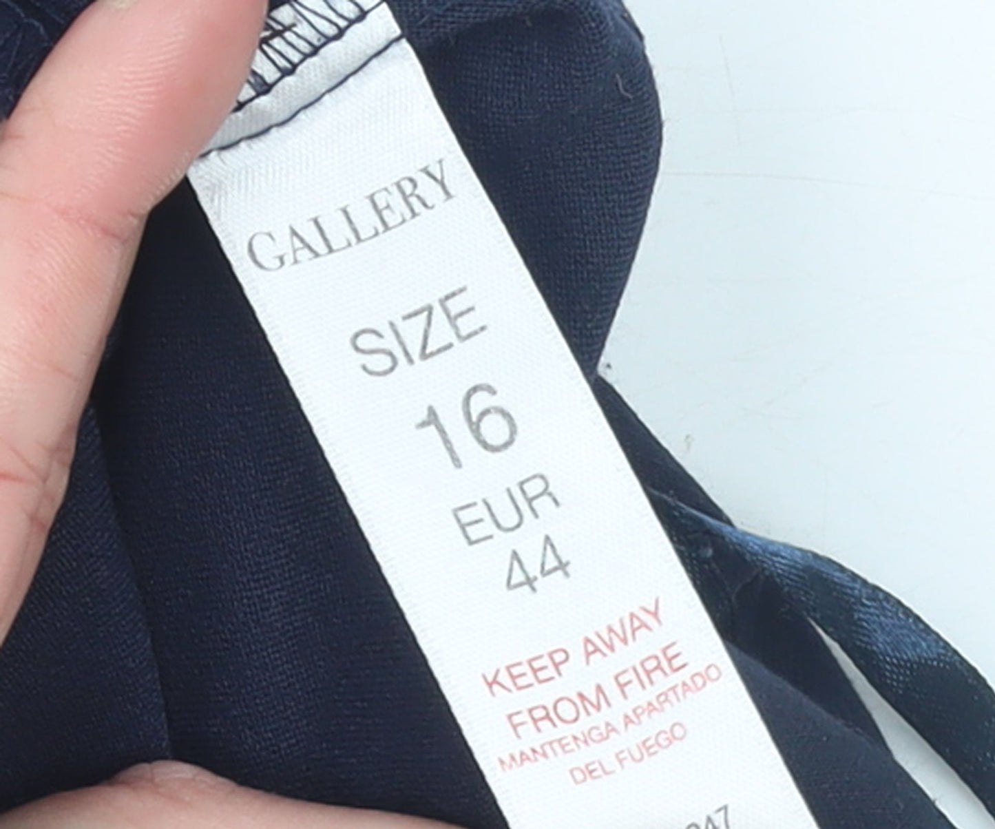 Gallery Women's Blue Size 16 Stretch Viscose Straight Leg Trousers