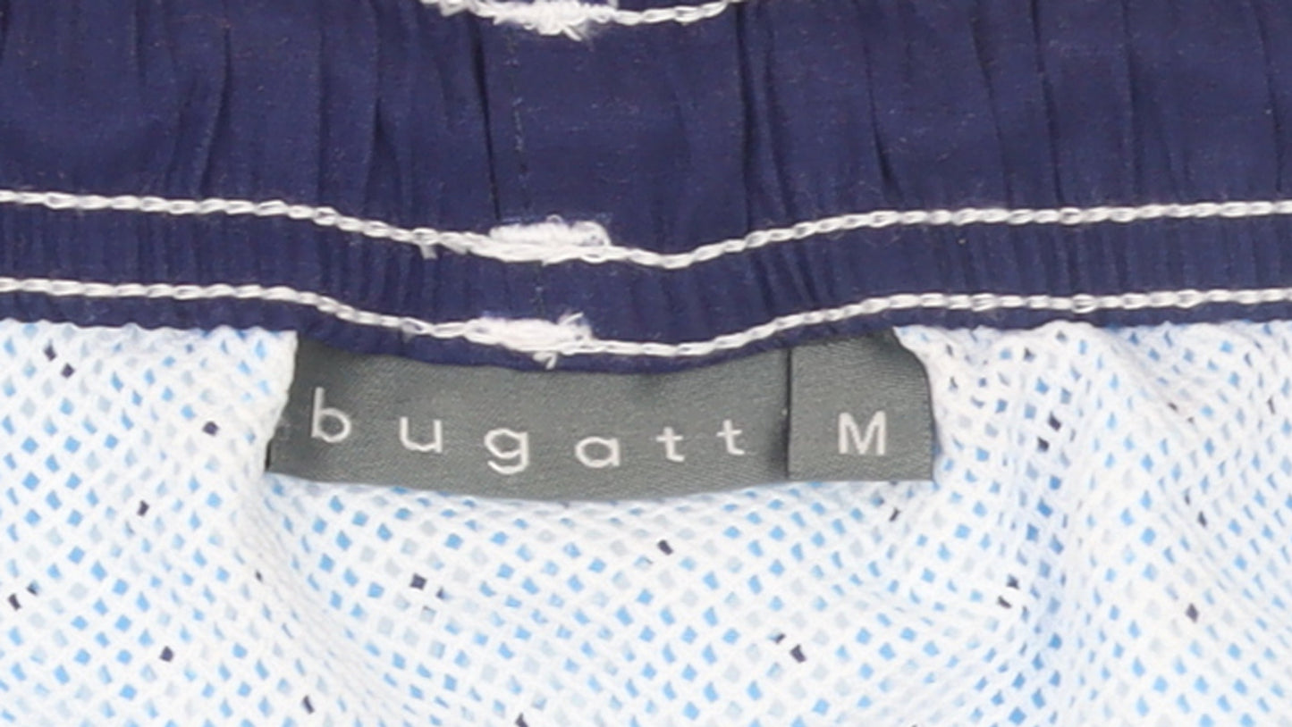 Bugatti Men's Blue Floral Swim Shorts M Elastic Waist Quick Dry