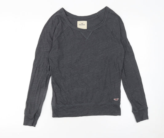 Hollister Women's Grey Long Sleeve Basic T-Shirt Size S