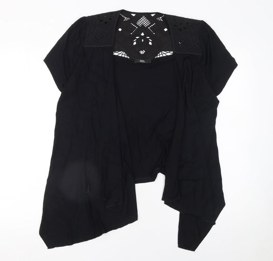Marks and Spencer Women's Black Size 14 Open Crochet Cardigan