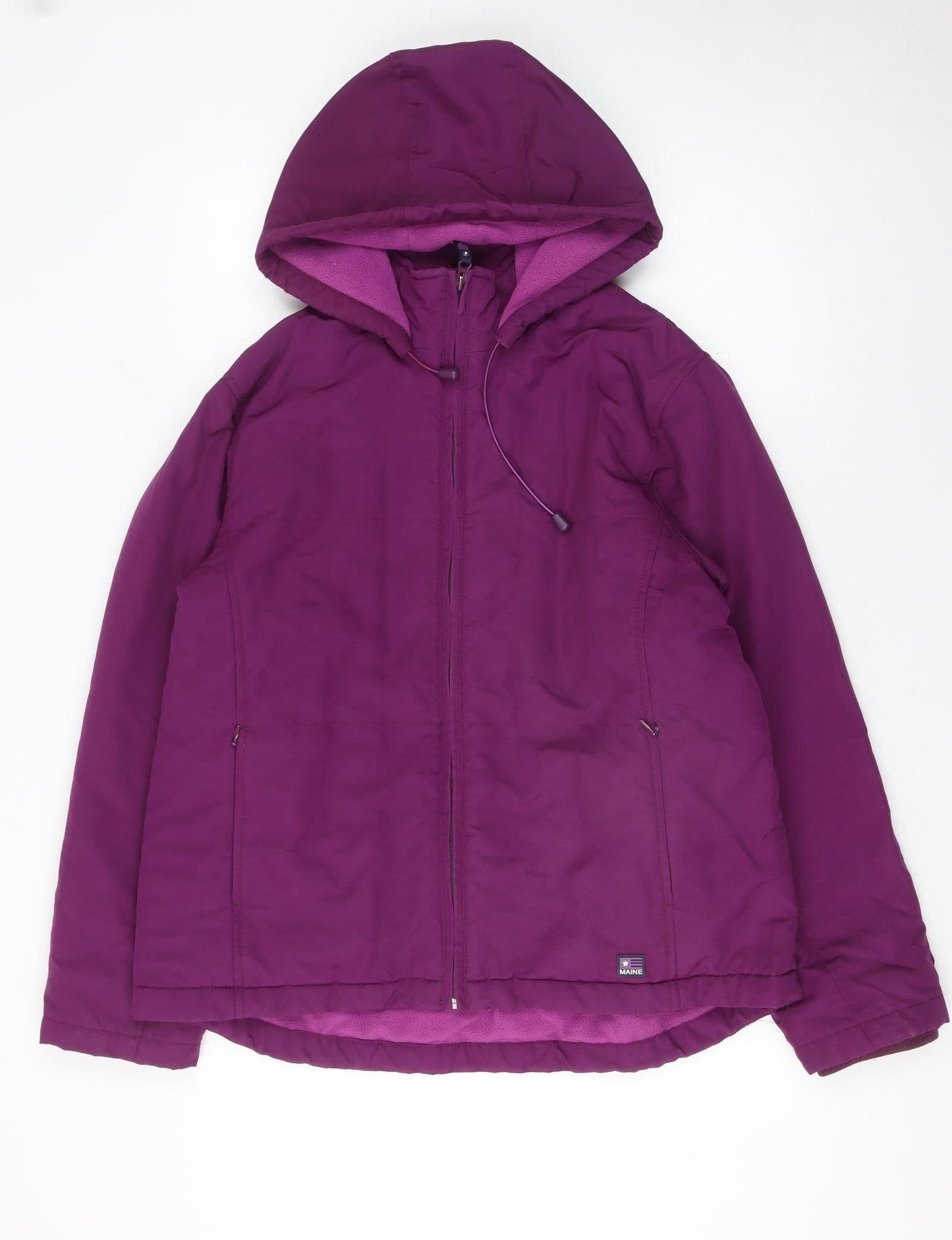 Maine New England Women's Purple Hooded Puffer Jacket Size 16