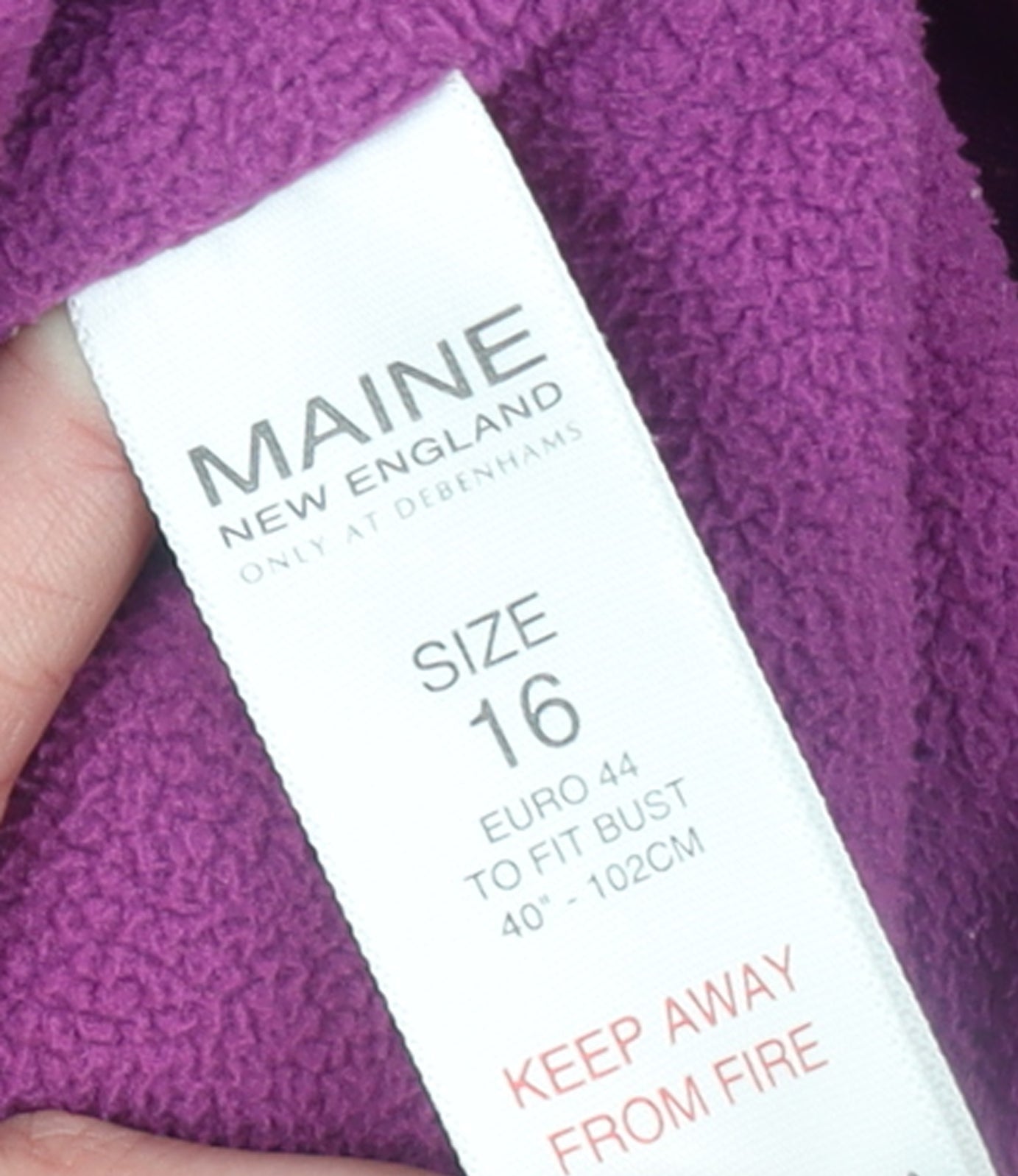 Maine New England Women's Purple Hooded Puffer Jacket Size 16