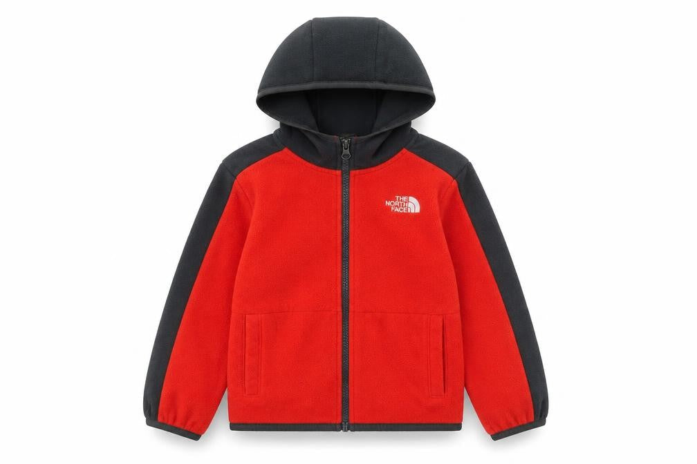The North Face Boys Red Full Zip Fleece Hoodie Size 6 Years