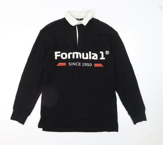 H&M Formula 1 Black Cotton Relaxed Fit Women's Sweatshirt XS