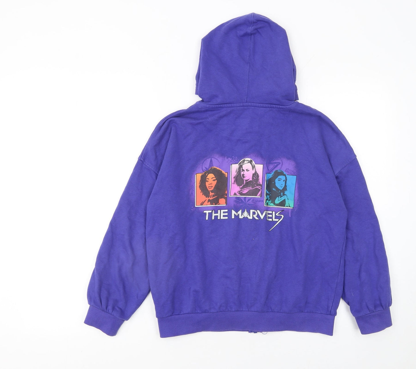 Marks and Spencer Girls Purple The Marvels Full Zip Hoodie 10-11 Years