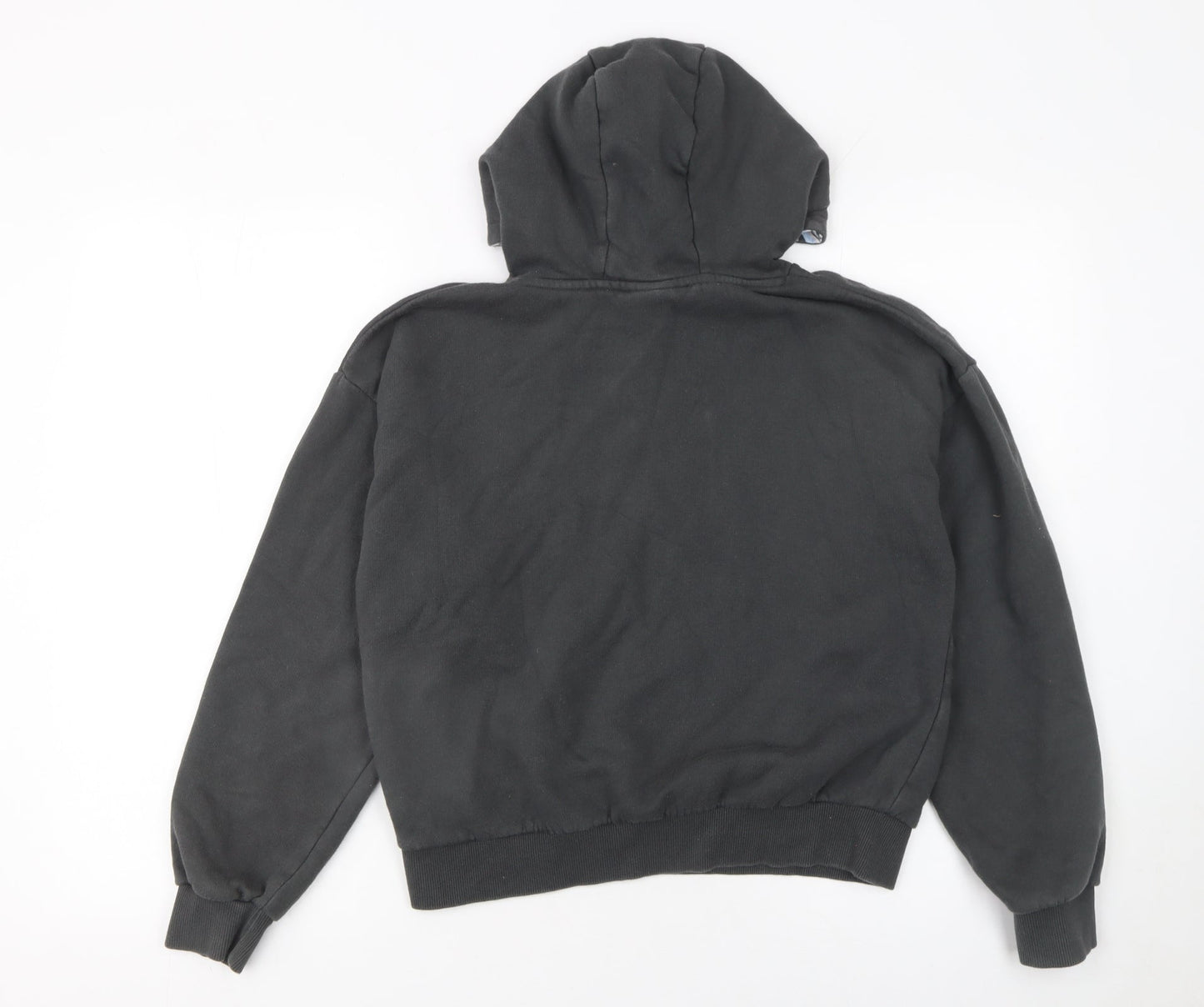 Ellesse Girls Black Hoodie 12-13 Years Pullover Marbled Pocket Cotton Blend