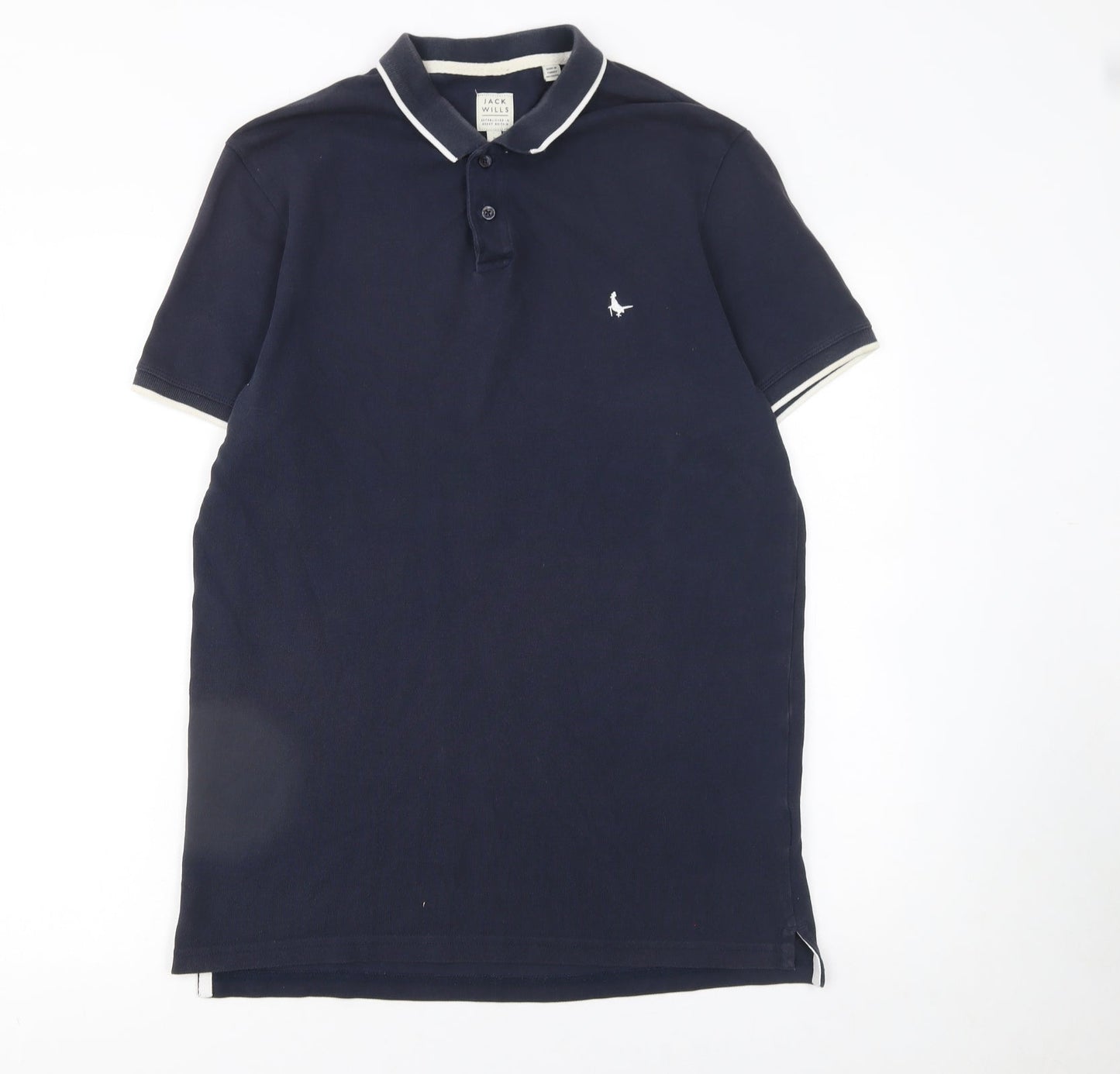 Jack Wills Men's Blue Cotton Short Sleeve Polo Shirt Size L