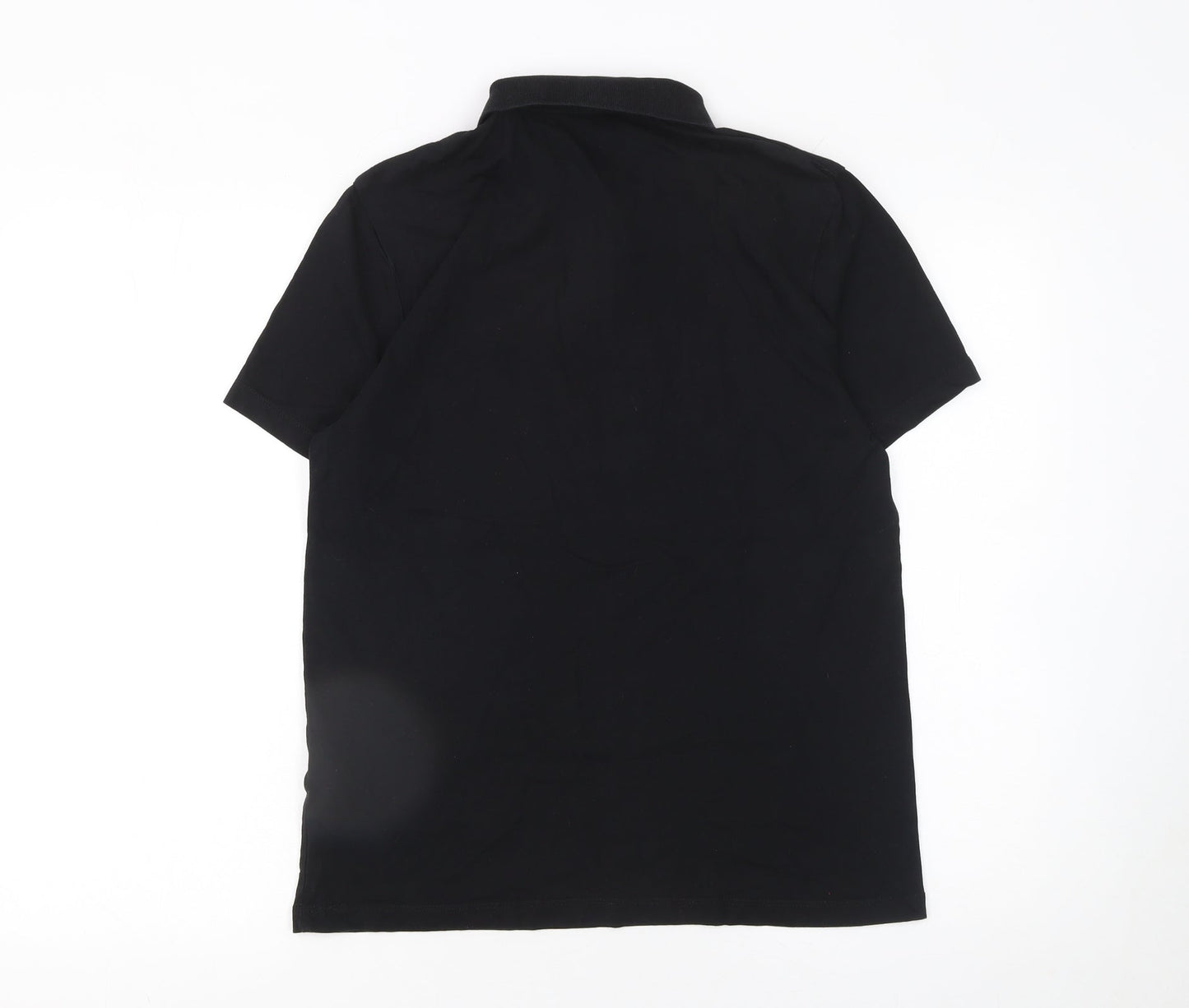 ASOS Men's Black Cotton Polo Shirt Size M Short Sleeve Regular Fit