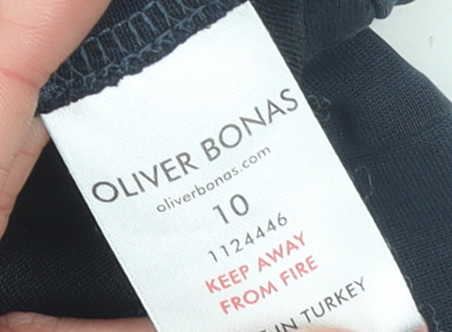 Oliver Bonas Women Blue Size 10 Relaxed Jersey Tie Sleeve Tunic Blouse