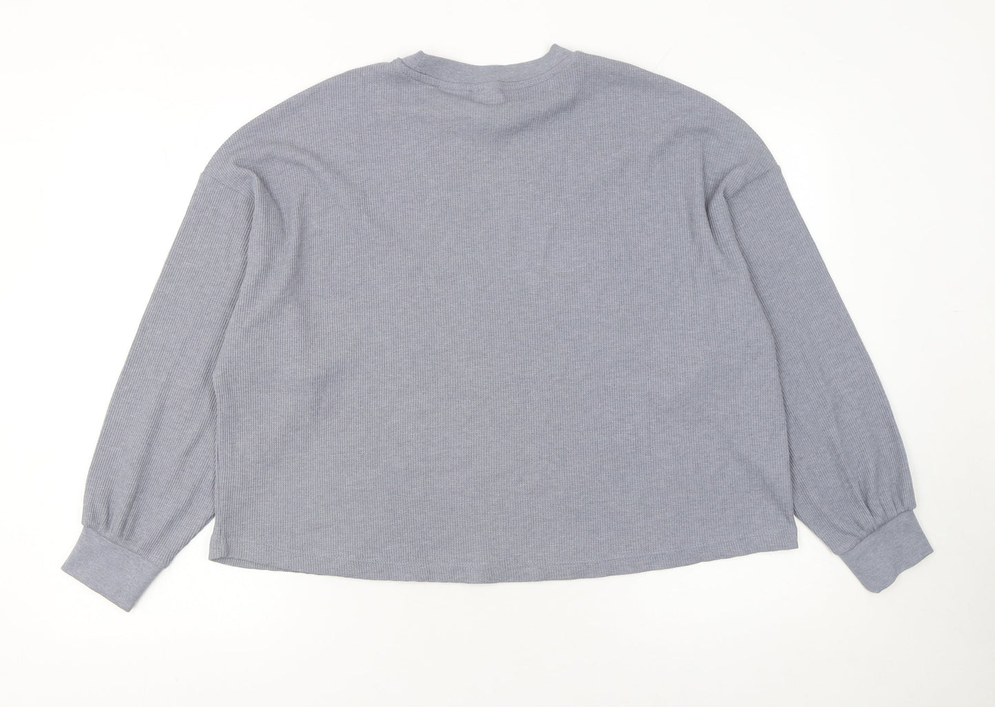 H&M Women’s Grey Long Sleeve Crew Neck Relaxed Fit T-Shirt Size 12