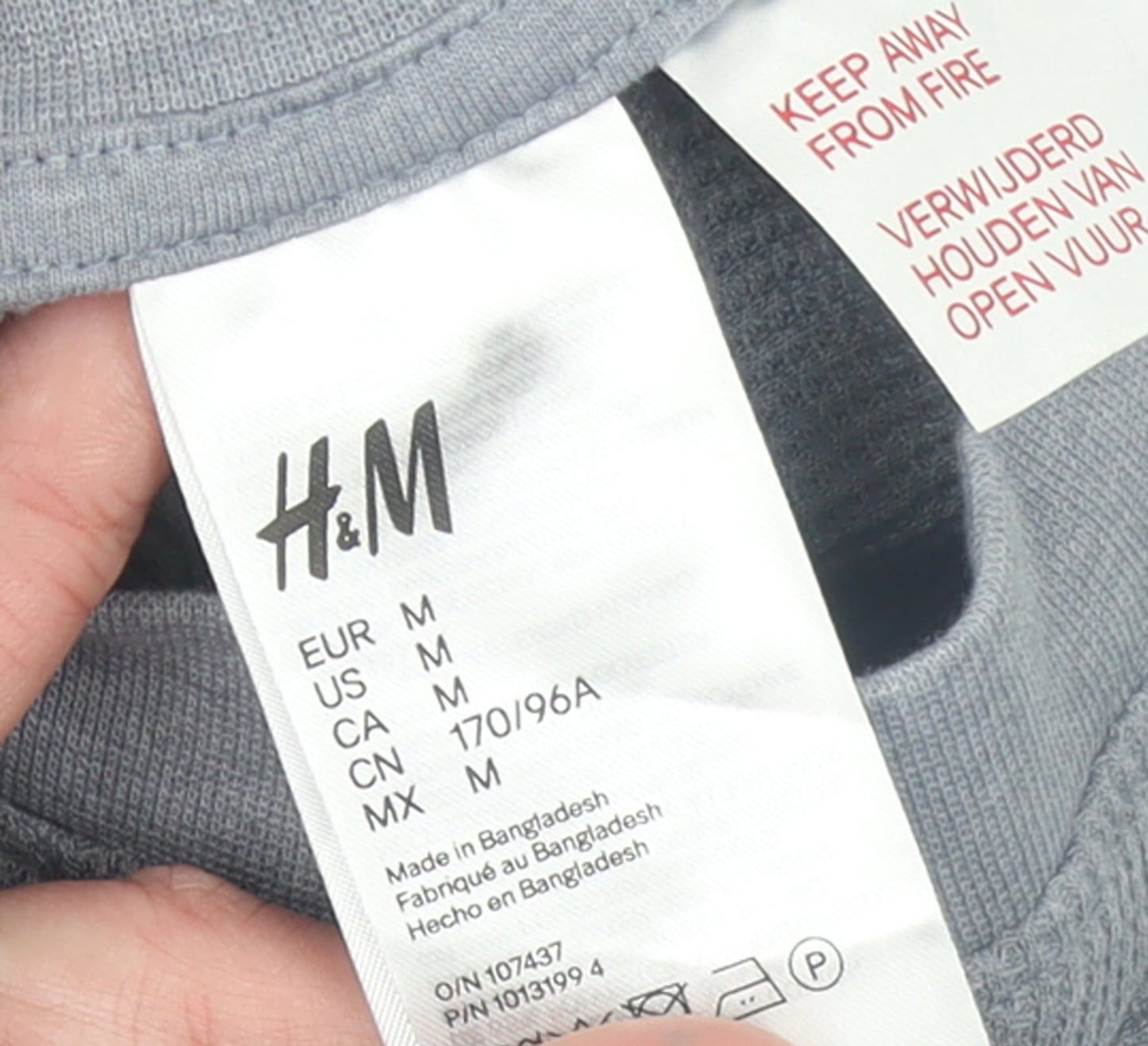H&M Women’s Grey Long Sleeve Crew Neck Relaxed Fit T-Shirt Size 12