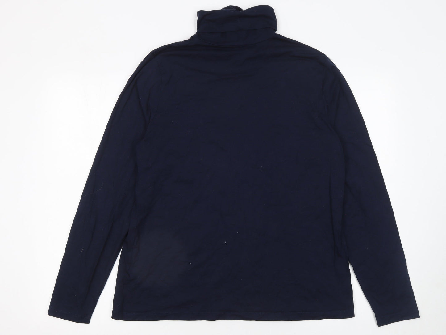 Lands' End Women's Blue Roll Neck Long Sleeve Jersey Top Size XL