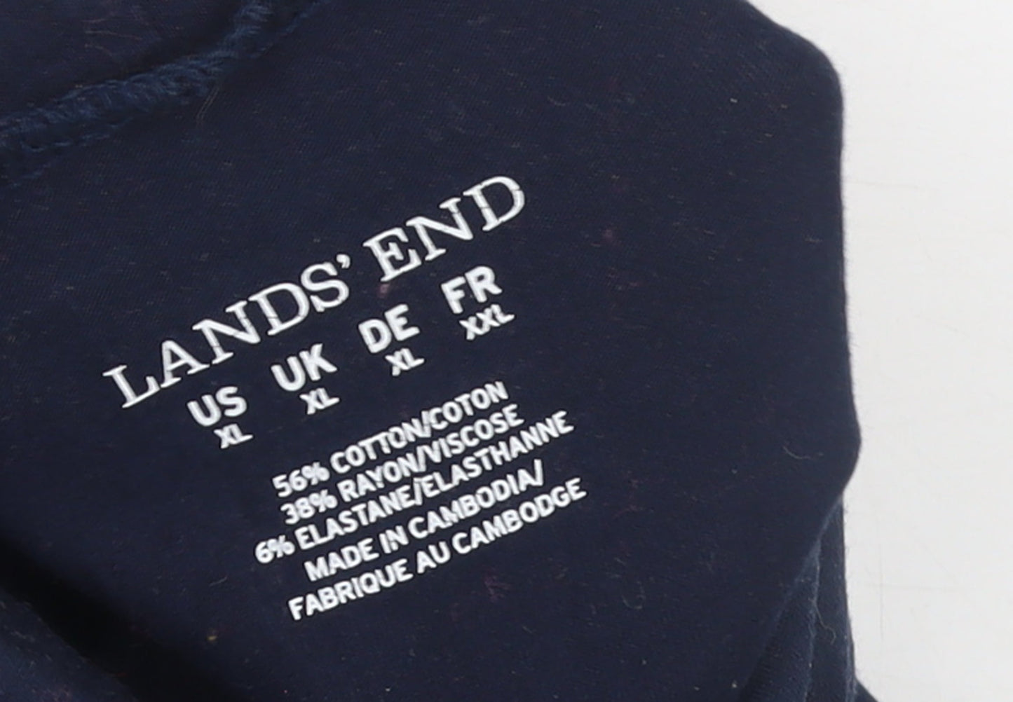 Lands' End Women's Blue Roll Neck Long Sleeve Jersey Top Size XL