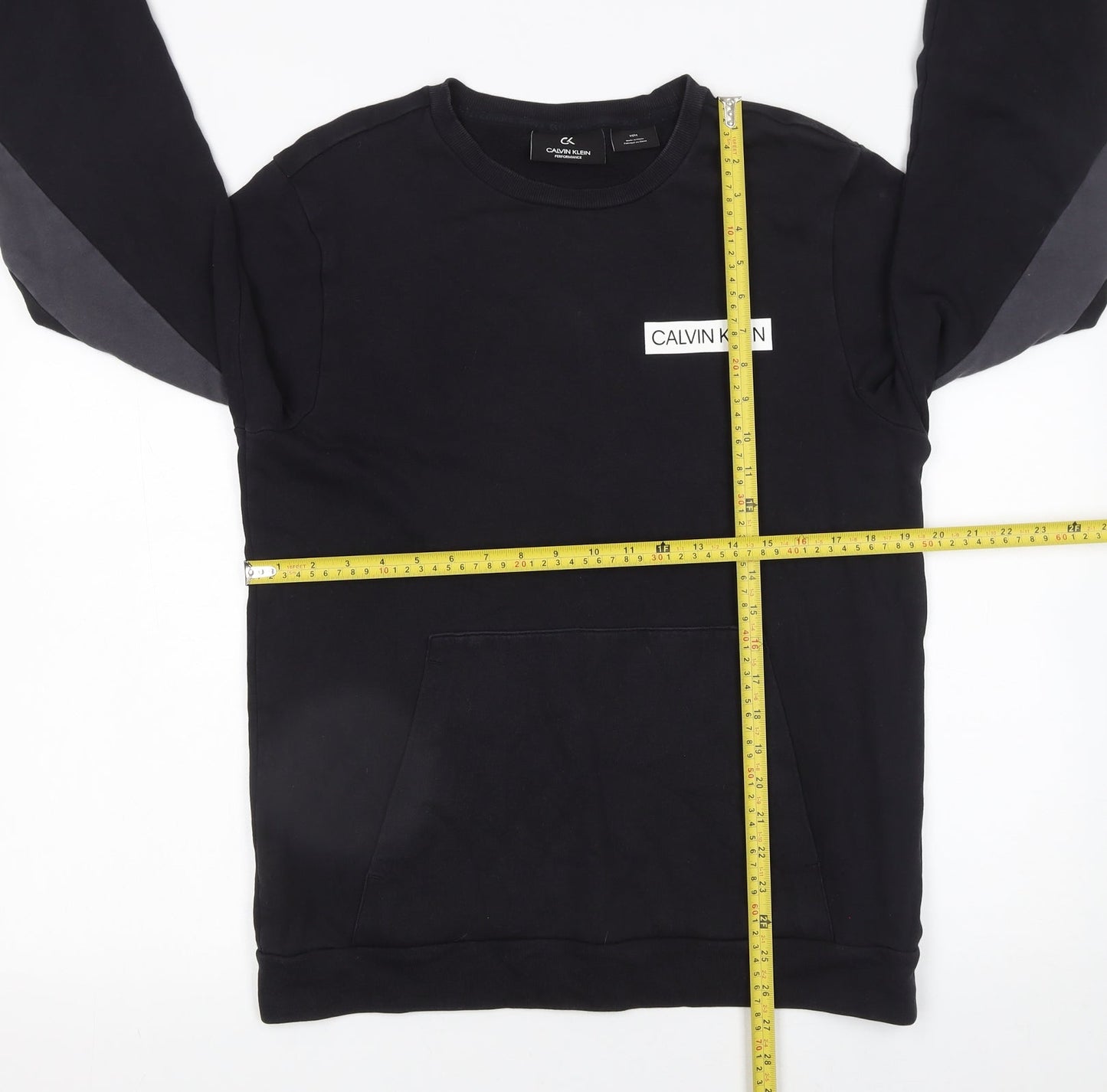Calvin Klein Men’s Black Crew Neck Pullover Sweatshirt M Regular Fit