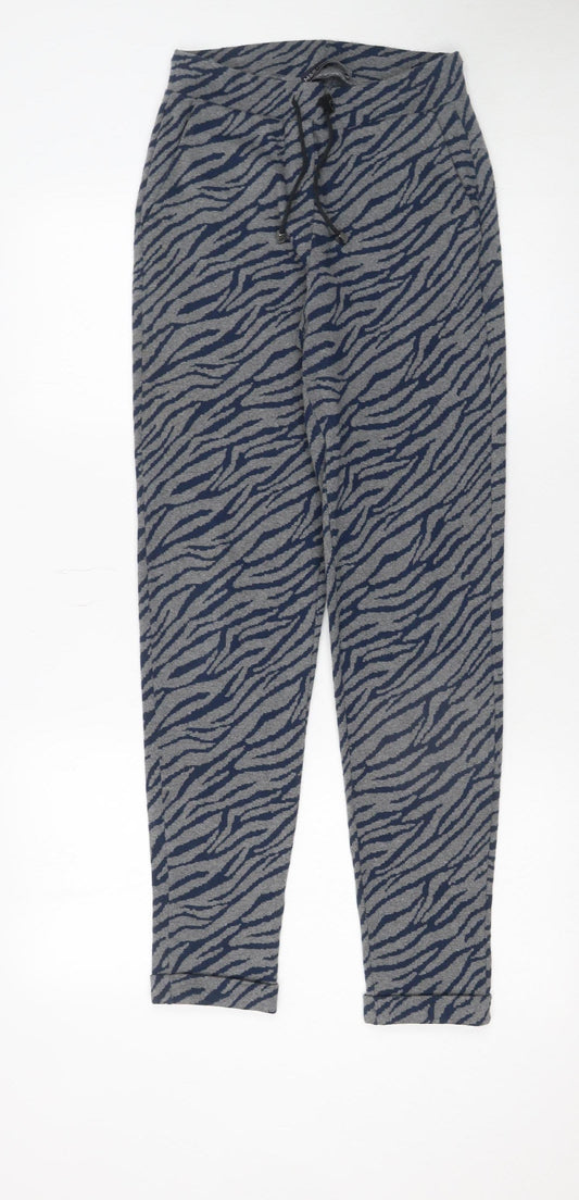 Marks and Spencer Women's Grey Animal Print Jogger Trousers Size 6