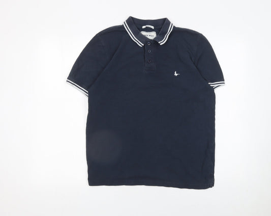 Jack Wills Men's Blue Cotton Collared Polo Shirt Size S