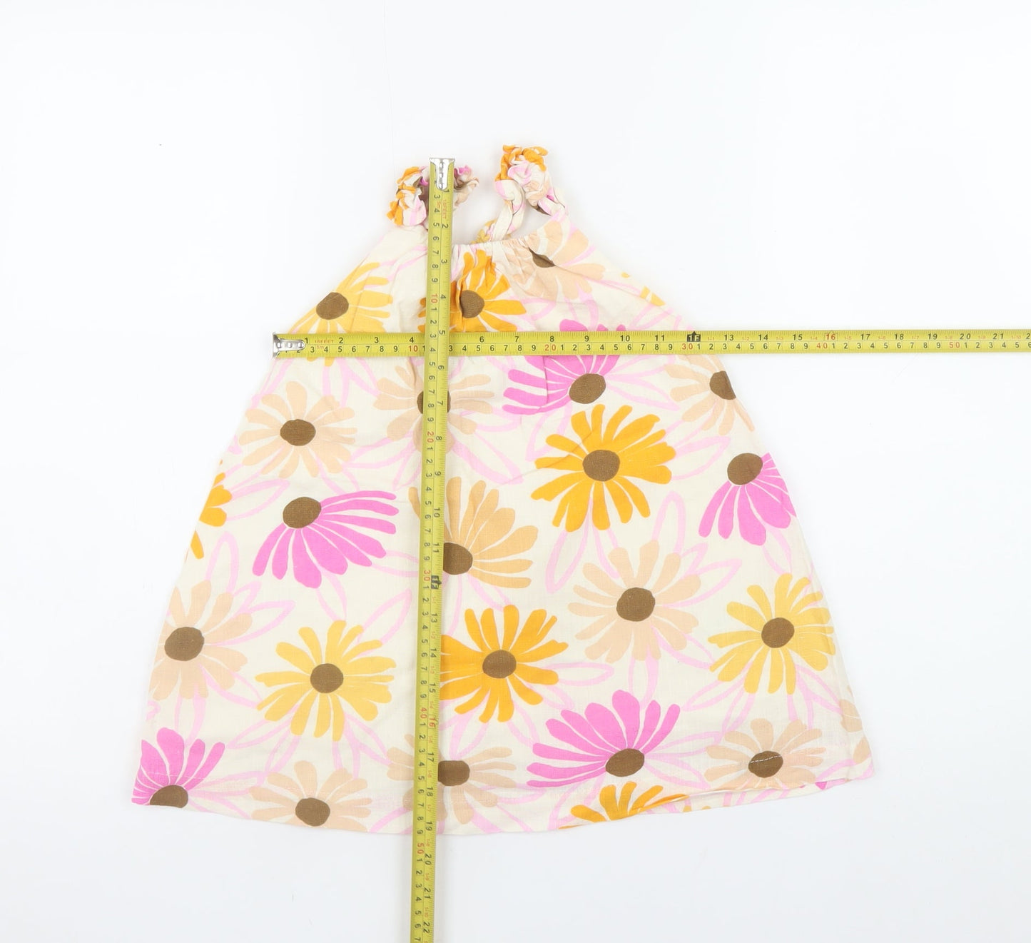 Zara Teens Multicoloured Floral A-Line Sleeveless Cotton Dress Size 4
