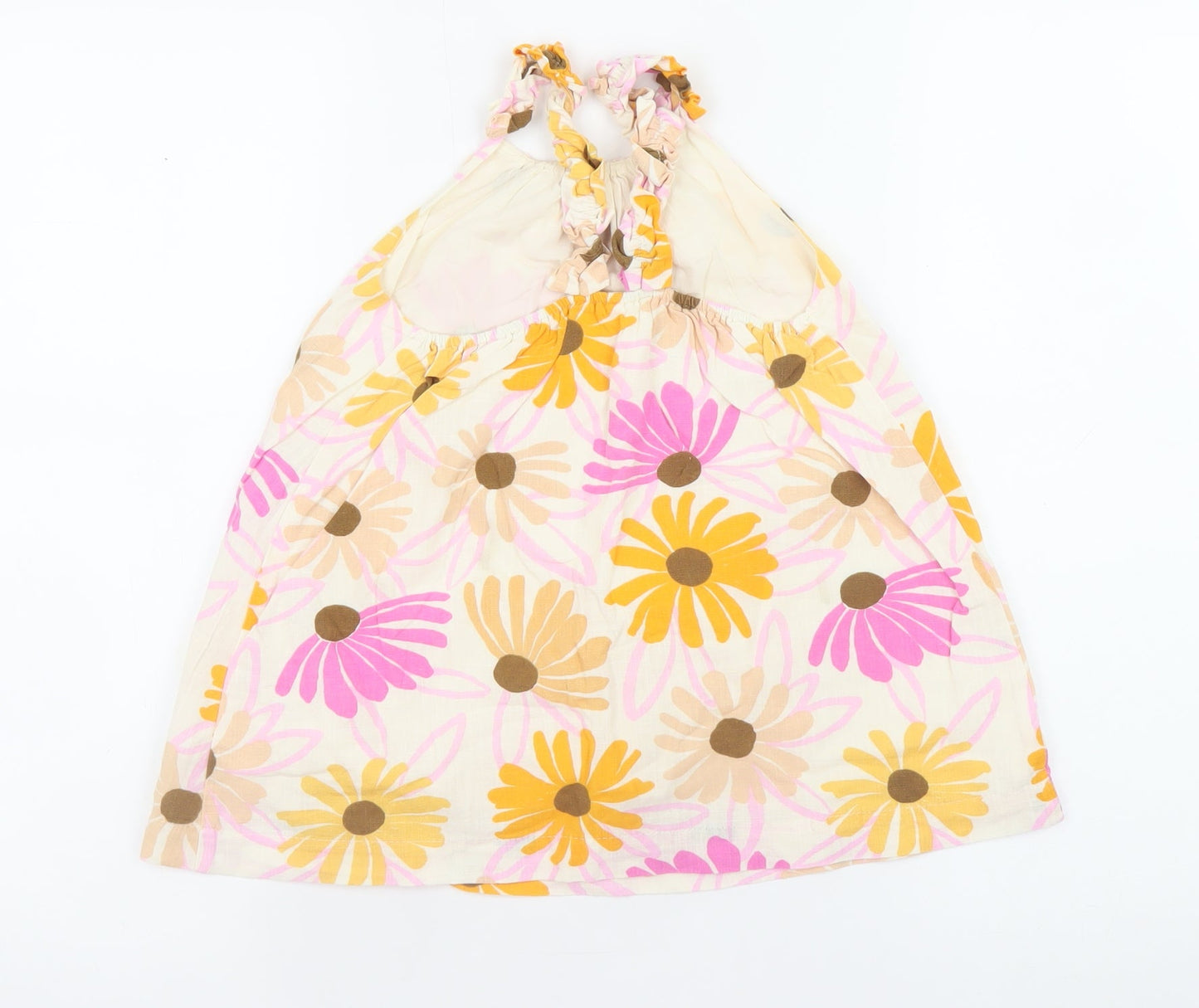 Zara Teens Multicoloured Floral A-Line Sleeveless Cotton Dress Size 4