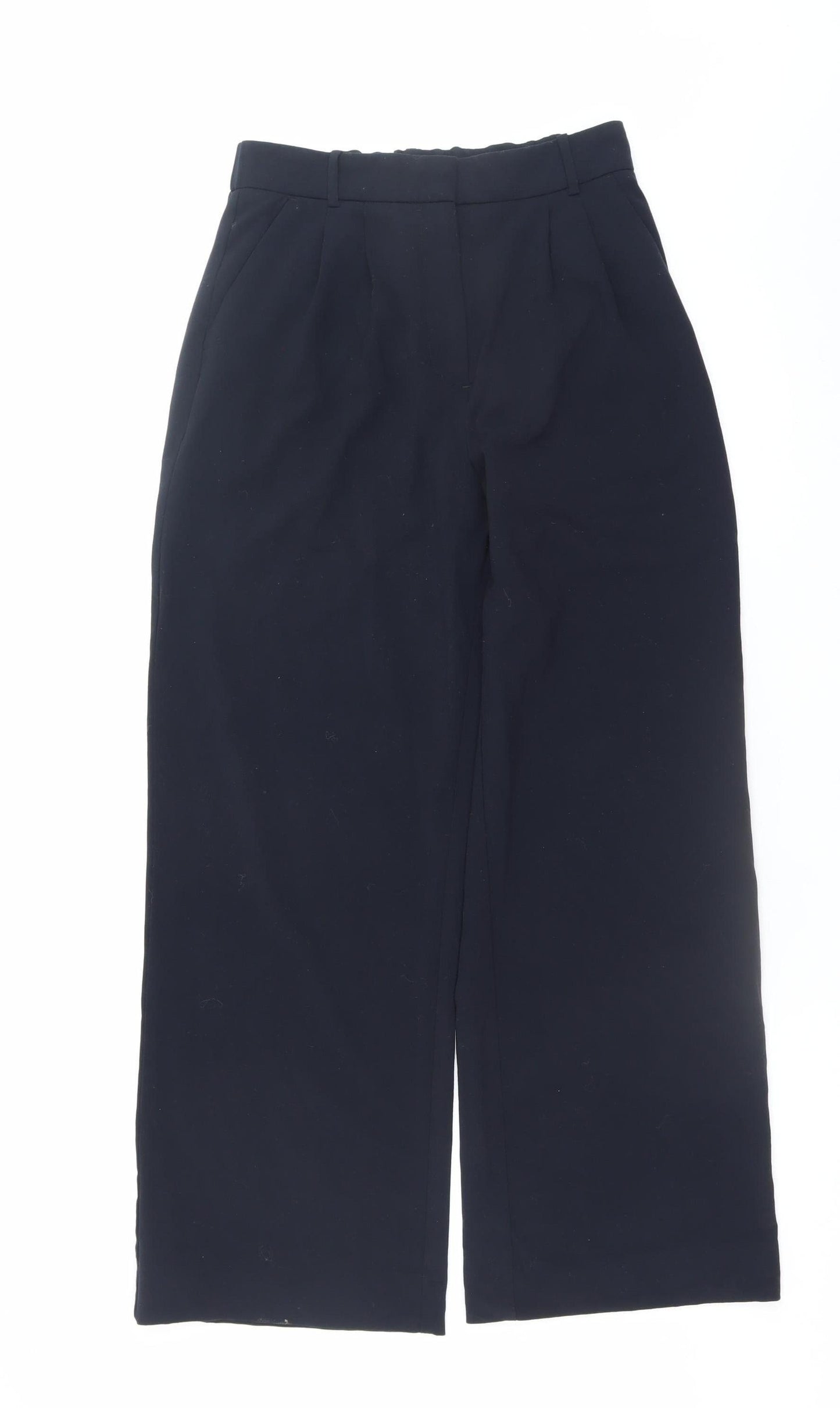 Abercrombie & Fitch Women's Black Wide-Leg Pleated Trousers Size 28
